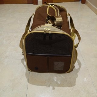 Transportín para Perro Marrón y Dorado