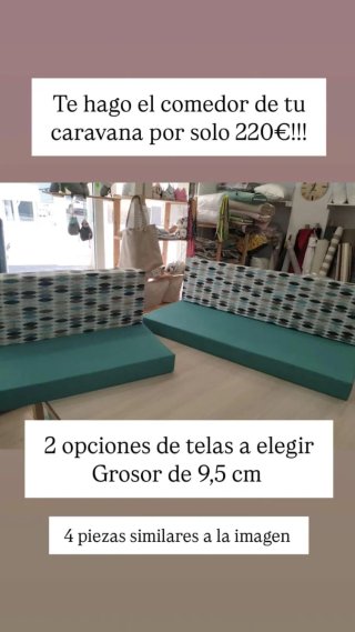 Comedor caravana: cojines a medida 220€