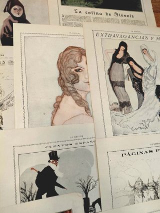 Lote 30 Ilustraciones Antiguas La Esfera -Art Decó