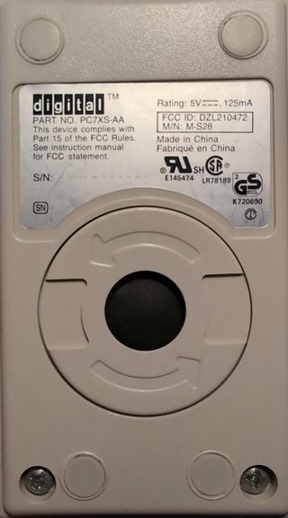 Rato PS/2 Vintage Cinza/Branco