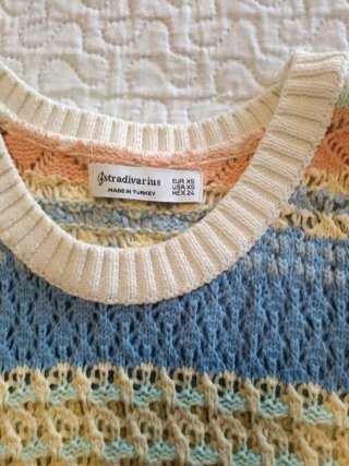 Camiseta de crochet con rayas