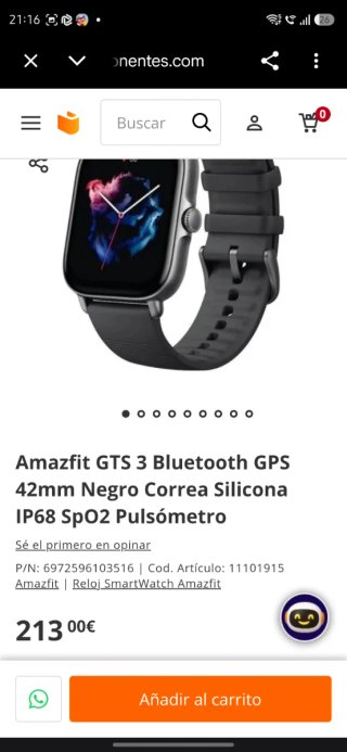 Amazfit GTS 3 Smartwatch GPS Bluetooth 42mm