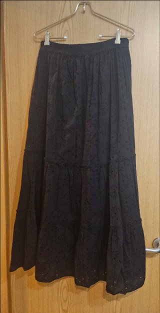 Falda larga boho chic negra