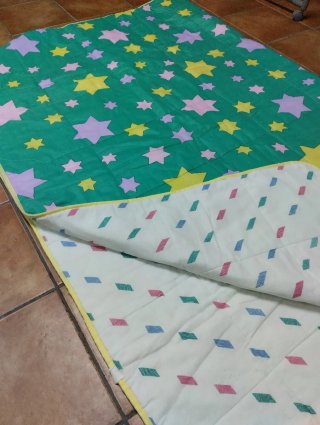 Edredón Cama 90 x 1,90 reversible .Estrellas y Dia