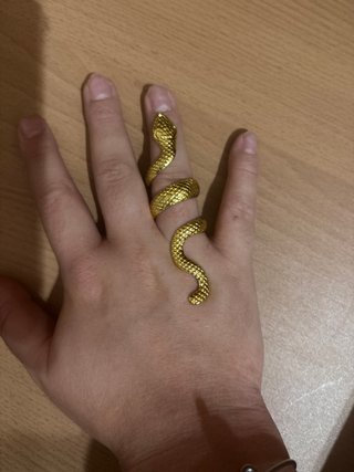 Anello serpente dorato regolabile