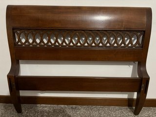 Struttura letto singolo in legno noce