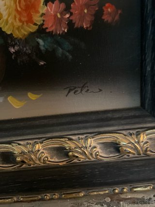 Cuadro de flores pintado a mano