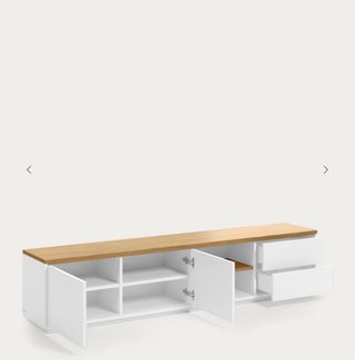 Mueble TV madera y blanco