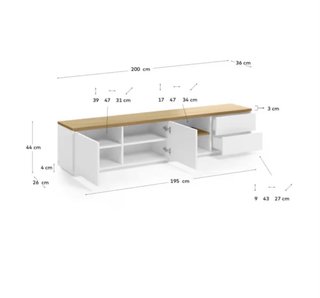 Mueble TV madera y blanco