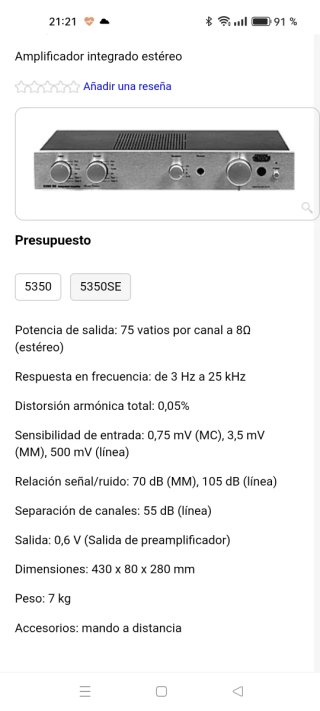 Amplificador Creek 5350 Hifi