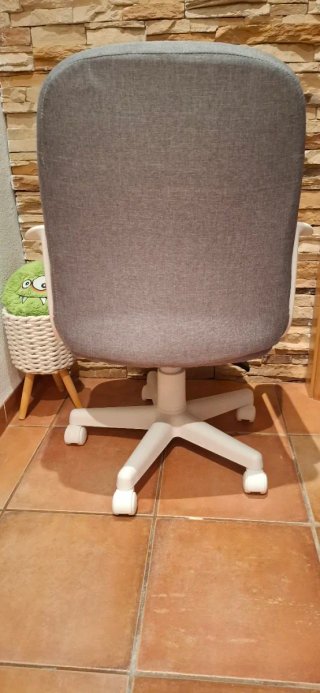 Silla escritorio giratoria nórdica gris y blanca