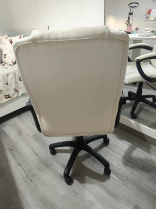Silla de escritorio polipiel blanca