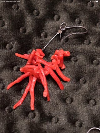 Collar y pendientes color coral
