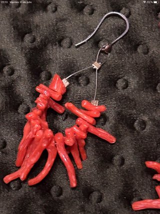Collar y pendientes color coral