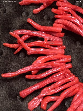 Collar y pendientes color coral