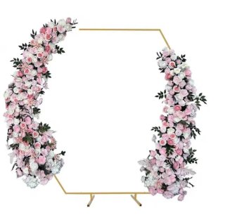 Arco Hexagonal Dorado Decoración