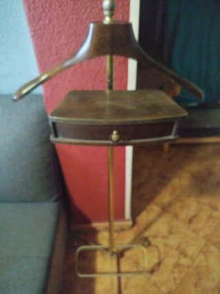 Perchero de pie vintage madera y metal