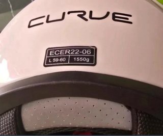 Casco de moto CURVE blanco. Talle L adulto