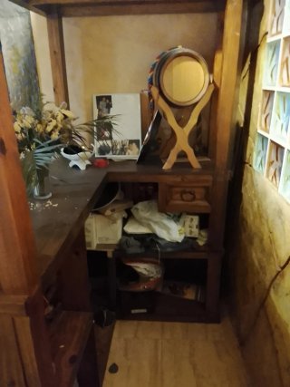 Barra de bar madera forma L con sello de calidad