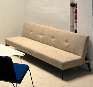 Sofá cama beige tela reclinable