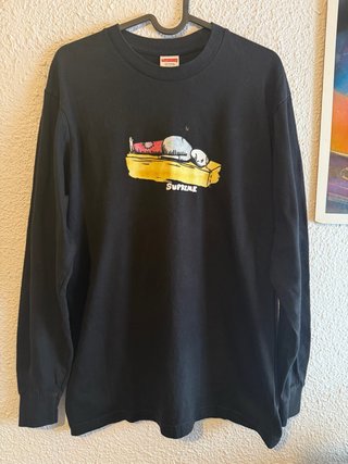 Camiseta Supreme Manga Larga Negra