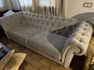 Sofá Chester Beige/Gris Tela