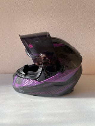 Casco Moto LS2 Negro y Morado