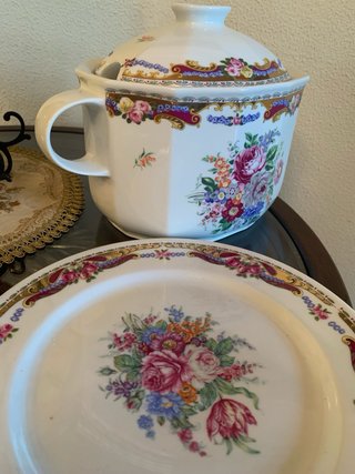 Sopera grande y plato de porcelana Limoges