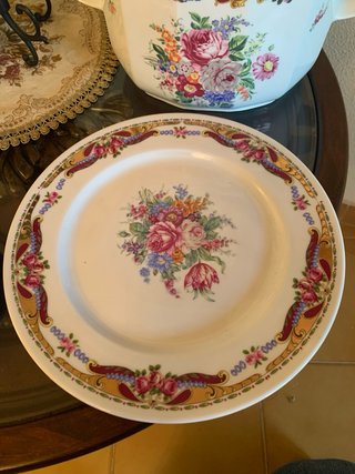 Sopera grande y plato de porcelana Limoges
