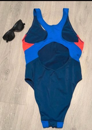 Bañador mujer azul y rojo
