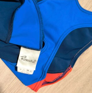 Bañador mujer azul y rojo