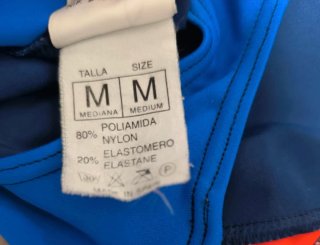 Bañador mujer azul y rojo
