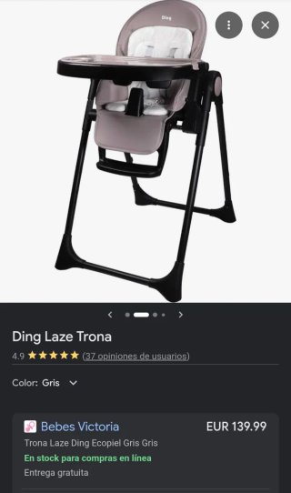 Trona Ding Laze Negra/Gris