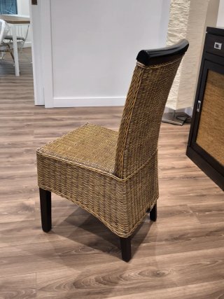 Conjunto comedor 6 sillas de ratán natural