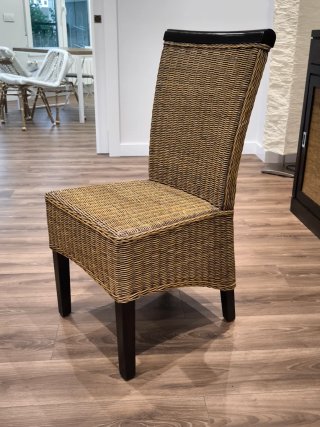 Conjunto comedor 6 sillas de ratán natural