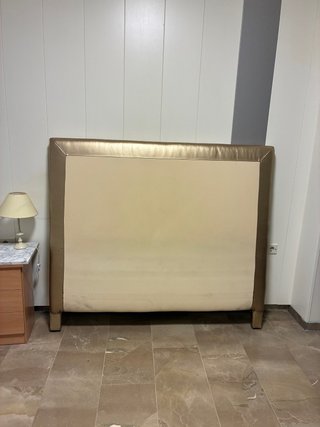 Cabecero Cama 150cm Beige y Dorado