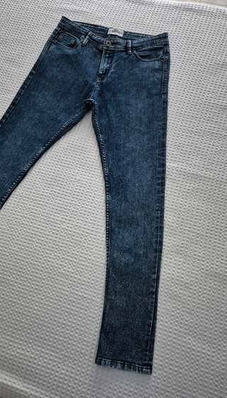 Pantalón pitillo vaquero azul oscuro Pull&Bear