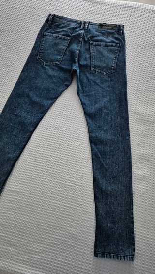 Pantalón pitillo vaquero azul oscuro Pull&Bear