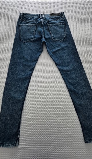 Pantalón pitillo vaquero azul oscuro Pull&Bear