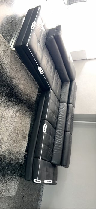 Sofá modular piel negro