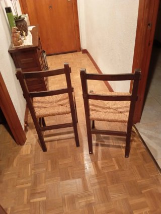 Sillas de madera y yute (4 unidades)
