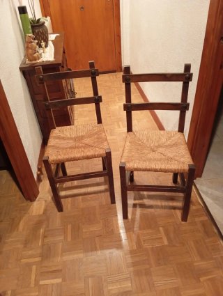 Sillas de madera y yute (4 unidades)