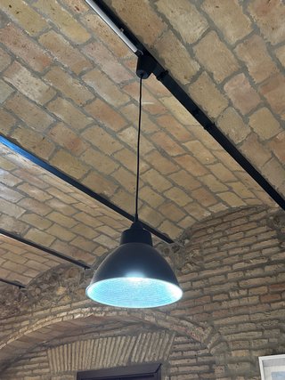 Lámpara colgante industrial negra 8 unidades