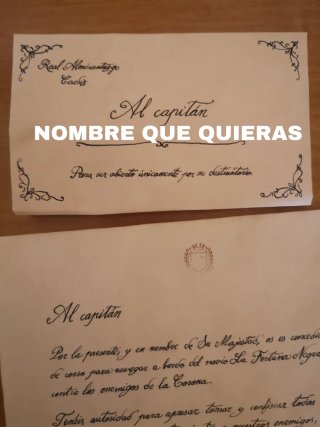 Patente de Corsario Personalizable con tu nombre