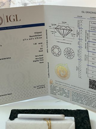 Cadena Oro 18k 1.05 Ct Diamante Natural