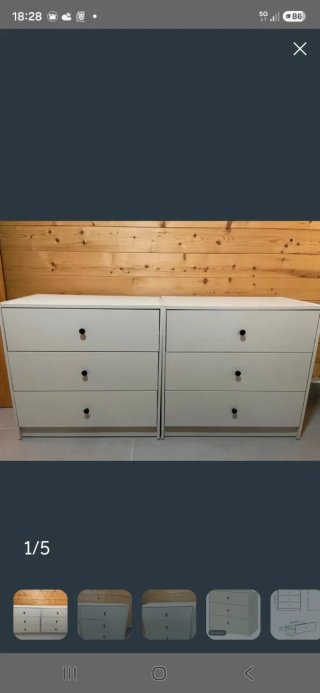 Dos cómodas IKEA GURSKEN beige