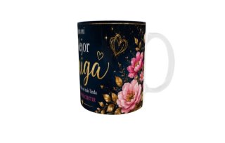 Taza de porcelana con flores