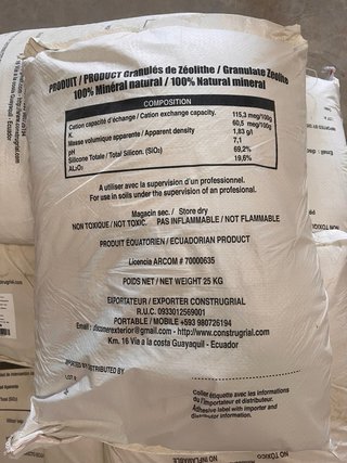 Zeolita Natural Granulada 25kg