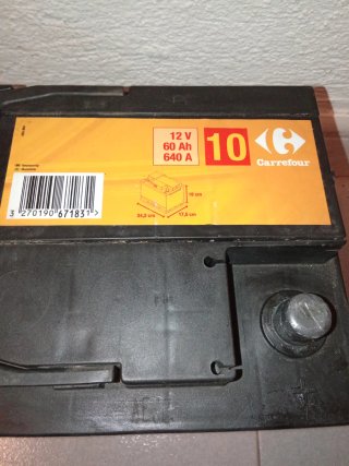 Batería Coche 12V 60Ah 640A Carrefour