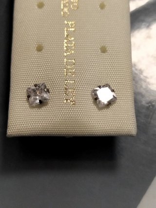 Pendientes Plata Cuadrados Brillantes unisex nuevo